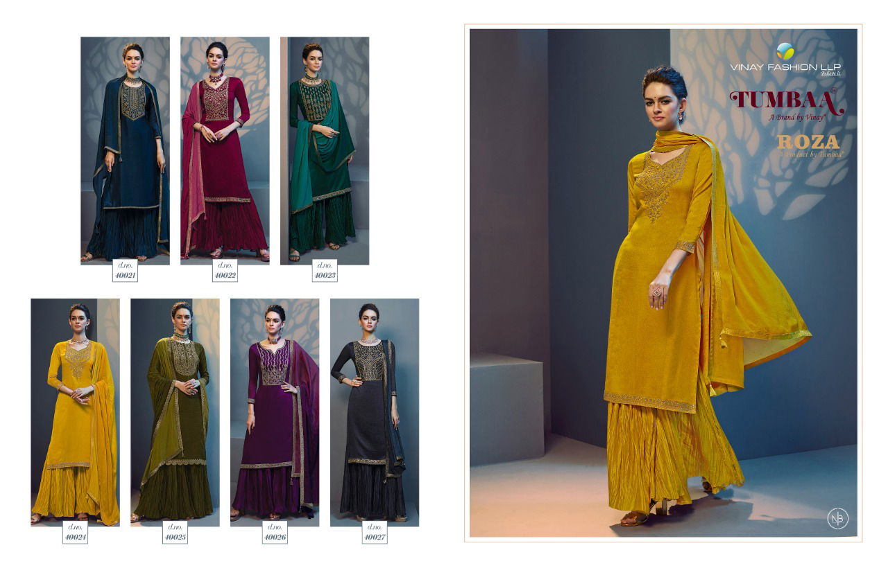 Vinay Tumbaa Roza New Exclusive Wear Georgette Ready Made Suit Collection